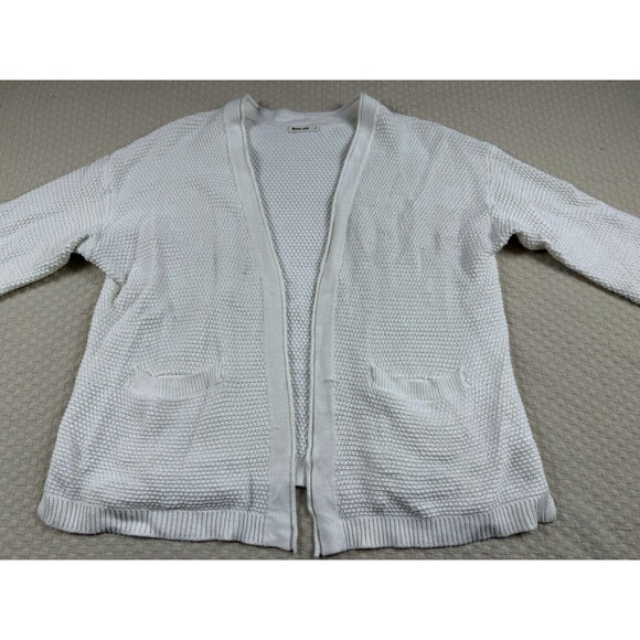 Marine Layer Womens Large White Open Knit Long Sleeves Catalina Cardigan Sweater - Picture 3 of 16